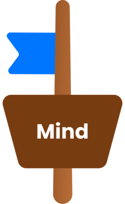 A crow’s nest flying the "Mind" flag